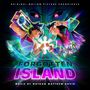 "Original Motion Picture Soundtrack" oben. "FORGOTTEN ISLAND" in lebhaften Farben. Zwei Figuren mit Boombox und tropischen Elementen.
