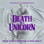 Original Soundtrack: Death of a Unicorn. Music by Dan Romer & Giosuè Greco. Eleganter Stoff mit einem Einhornhorn in der Mitte.