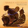 "NAAMU ft. AZIZ OZOUSS TAMAZGHA" steht oben. Abstrakte, fließende Formen und Farben auf beigem Hintergrund.