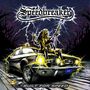 "Speedbreaker" oben, "Built for Speed" unten. Illustratives Cover: Ein Rocker mit Gitarre auf einem Auto voller Blitze.
