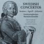 Text: "SWEDISH CONCERTOS Roman Agrell Johnsen Drottningholms Barockensemble." Illustration: barock gekleideter Mann.