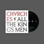 "CHVRCHES ALL THE KING'S MEN" in großer Schrift, roter und schwarzer Text, CD mit dezenten Symbolen.