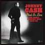 "Johnny Cash: Next In Line. The Early Country Hits 1955-59." Schwarz-weiße Aufnahme eines Mannes mit Gitarre.