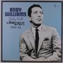 "ANDY WILLIAMS, Baby Doll, the Cadence years, 1956-62." Illustration eines Mannes im Anzug vor blauem Hintergrund.