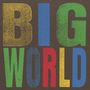 Text "BIG WORLD" in großen, bunten Buchstaben auf dunklem Hintergrund.