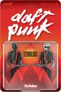 „Technologic“, „daft punk“, ReAction-Figuren, zwei Figuren in schwarzen Anzügen und Helmen mit roten Gitarren.