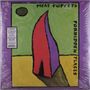 Ein stilisiertes Gemälde mit "MEAT PUPPETS" oben, "FORBIDDEN PLACES" rechts, abstrakte Figuren in Rot und Violett.
