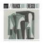 Seattle Chamber Music Society / FRANCK QUINTET ENESCU OCTET. Illustration aus abstrakten Formen in Grau- und Grüntönen.