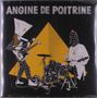 Text: "ANGINE DE POITRINE". Illustration mit zwei Musikern in gepunkteter Kleidung, vor einem gelben Dreieck stehend.