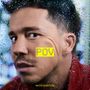 "POV" in gelbem Kasten, darunter "NICO SANTOS". Ein Mann nah am nassen Fenster, er schaut aufmerksam.