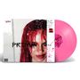 Text: "PRIMA". Ein Cover zeigt eine Person mit roten Haaren und rosa Vinyl-Schallplatte. Handschriftliche Notizen am Rand.
