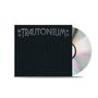 Text: "TRAUTONIUM" in silbernen Buchstaben mit Sternen. CD-Hülle in dunklem Design, eine Disc ragt rechts hervor.