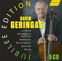Text: "David Geringas plays Grieg, Mendelssohn Bartholdy, Beethoven, Rachmaninov, Braunfels, Strauss, 6 CD". Mann mit Cello.