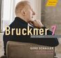 "Bruckner 7 for organ", "Gerd Schaller", "Cavaille-Coll Organ in St. Ouen, Rouen", Logo "hänssler profil". Ein Mann blickt zur Seite.