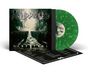 Texte: "PERPETUAL". Grüne Vinyl-Schallplatte neben einem düsteren Albumcover mit mystischem Pfad zwischen Bäumen.