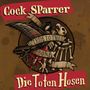 Text: Cock Sparrer, TRUE TO THE BONE, Die Toten Hosen. Illustration: Ein Vogel, Flügel, Knochen und Banner.