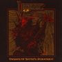 "Vigilance", "Hammer of Satan's Vengeance". Illustration eines gehörnten Wesens und eines Hammers mit Strahlen.