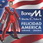 Boney M. feat. Sherita O. & Yulee B. FELICIDAD AMERICA (OBAMA – OBAMA). Illustration eines Mannes im roten Anzug.