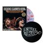 "Creedence Clearwater Revival Chronicle: The 20 Greatest Hits." Albumcover mit einer Disc und schwarzem Kreis mit weißem Logo.