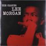 "The Cooker Lee Morgan" in weißen Buchstaben, rote Tönung eines nachdenklichen Gesichts, Hand am Kinn.