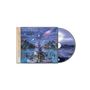 CD-Cover mit Schrift: „Spirits Burning & Michael Moorcock, An Alien Heat.“ Fantasievolle Landschaft mit Mond und Bergen.
