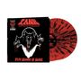 "Limited Edition", "TANK", "FILTH HOUNDS OF HADES". Illustration eines dreiköpfigen Hundes. Rote Vinyl-Schallplatten.
