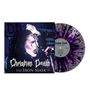 "Christian Death: The Iron Mask" und Songliste. Cover zeigt Sänger mit Totenkopfschmuck, Schallplatte in lila Spritzoptik.
