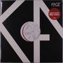 "LIMITED EDITION RED VINYL". Schwarzes Quadrat mit weißen Linien in K-Form und kreisförmigem Ausschnitt. Oben rechts "KAOZ".