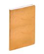 Keine Texte vorhanden. Ein schlichtes Notizbuch mit goldener Hülle und abgerundeten Ecken.