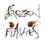 "Frozen Flashes" in kunstvollen, unregelmäßigen Buchstaben. Ähnelt einer Illustration aus organischem Material.