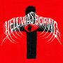 "Hell Was Boring" steht in verzerrter, weißer Schrift über einem schwarzen Kreuz auf rotem Hintergrund.