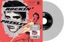 "ROCKIN' PRESLEY", EPA 9500, 45 EP. Illustration eines Sängers mit Gitarre, silberne Vinyl-Schallplatte.