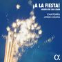 Text: "¡A LA FIESTA! JOSEPH DE SAN JUAN CANTORÍA JORGE LOSANA". Feuerwerk vor einem blauen Himmel; Logo unten rechts.