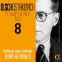 Texte: "D. Schostakovich Symphony No. 8", "Frankfurt Radio Symphony", "Alain Altinoglu". Porträt eines Mannes mit Brille.
