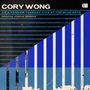 Text: "CORY WONG", "ON A RANDOM TUESDAY: LIVE AT THE BLUE NOTE", "featuring JOSHUA REDMAN". Grafik mit blauen Streifen.