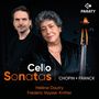 "Cello Sonatas", Chopin, Franck, Hélène Dautry, Frédéric Vaysse-Knitter. Zwei Personen mit Cello. Logo: PARATY oben rechts.