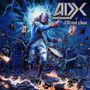 "ADX 13eme choc" in metallischem Schriftzug; ein trommelnder Soldat, stürmische Himmel, Feuer und Soldaten im Kampf.