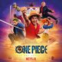 „Soundtrack from the Netflix Series“, „ONE PIECE“, „Into the Grand Line“. Eine Gruppe von Charakteren, kämpferisch posierend.