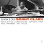 "SONNY'S CRIB SONNY CLARK" in großen Buchstaben. Namen: Donald Byrd, Curtis Fuller, John Coltrane, Paul Chambers, Art Taylor. Vintage-Albumcover.