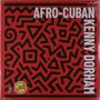 „AFRO-CUBAN“, „KENNY DORHAM“. Roter Hintergrund mit schwarzen, abstrakten Mustern und kleinem gelbem Logo.