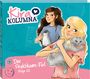 „Kira Kolumna“, „Der Praktikums-Fail“, Folge 28. Illustration mit zwei Mädchen, eines hält eine Katze im Arm.