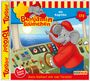 „Benjamin Blümchen als Kapitän“ Folge 172. Illustration: Ein Elefant steuert ein Schiff.