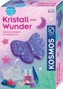 „Kristall-Wunder“ und „Züchte funkelnde Kristallfiguren“. Enthält Schmetterlingsillustration. Altersangabe 8-12.