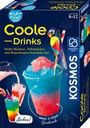 „Coole Drinks“ für Kinder ab 8-12. Bild eines bunten Getränks mit Strohhalm, Papagei und Schaum. Markenlogo „Kosmos“.