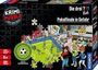 "Die drei ??? Kids: Pokalfinale in Gefahr, Krimi Puzzle". Drei Kinder neben einem Fußballfeld.