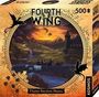 Auf der Verpackung steht "Fourth Wing" und "Flame Section Mates". Es zeigt eine Burglandschaft bei Sonnenuntergang mit Drachen.