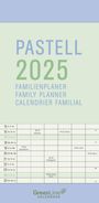 : GreenLine Pastell 2025 - Wandkalender - Familien-Kalender - Familienplaner - 22x45, KAL