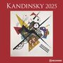 : Kandinsky 2025 Broschürenkalender, 30x30cm, Wandkalender mit Abbildungen von Kandinsky, Mondphasen, viel Platz für Notizen und internationale Feiertage/Kalendarium, KAL