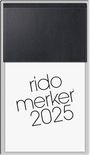 : rido/idé 7035003905 Vormerkbuch Modell Merker (2025)| 1 Seite = 1 Tag| 108 × 201 mm| 736 Seiten| Miradur-Einband| schwarz, KAL