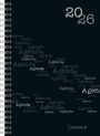 : rido/idé 7021105906 | Buchkalender Mod. futura 2 2026 | A5, Kunststoff, schwarz, Buch